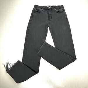 Agolde Toni Faded Black Distressed Mid Rise Skinny Jeans 25